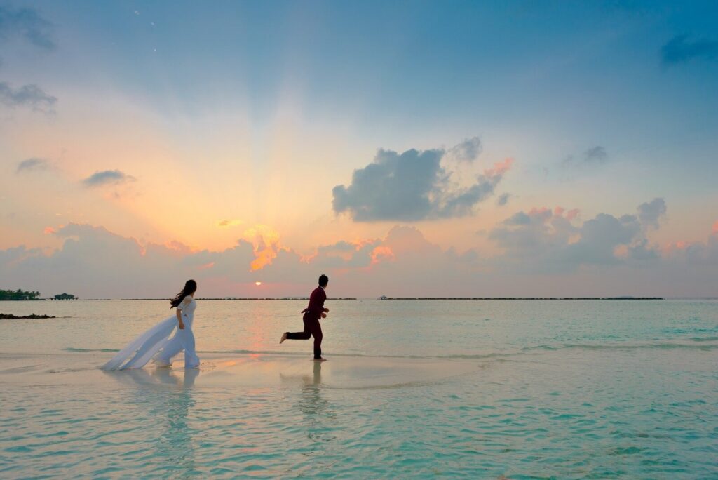 Couple enjoying their all inclusive destination wedding package.