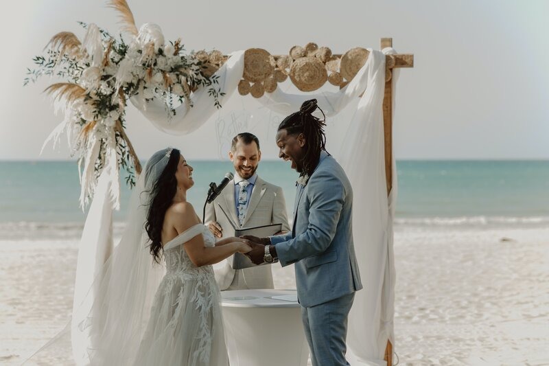 Couple enjoying their all inclusive destination wedding package. 