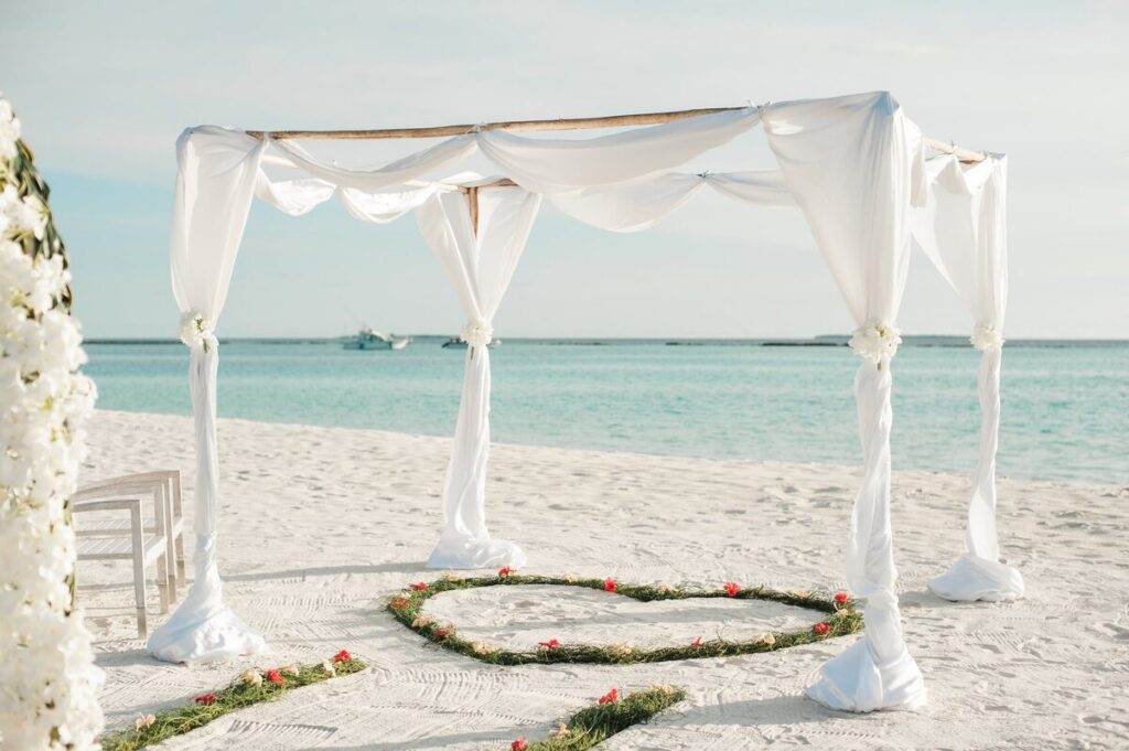 A beach location you can choose when ​using a travel agent for destination wedding. 